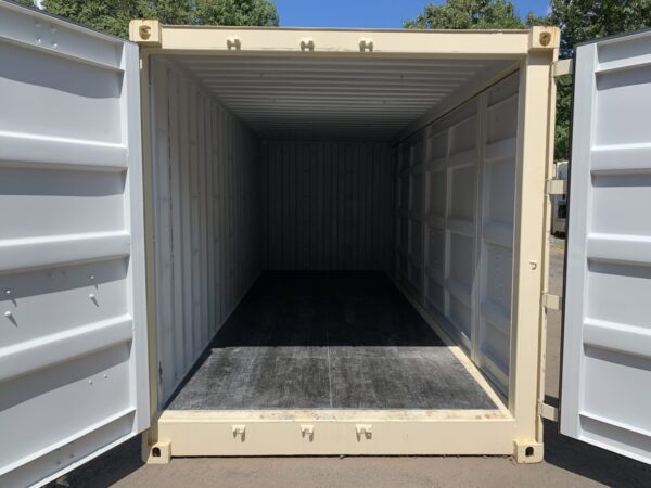 20′ x 8′ x 8.5′ Tall– New **OPEN SIDE**Shipping/Storage Container-STANDARD HEIGHT– Wind and Watertight – BEIGE - Image 9