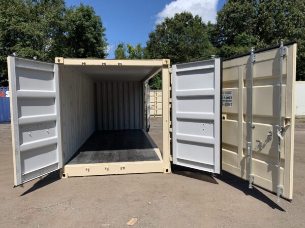 20′ x 8′ x 8.5′ Tall– New **OPEN SIDE**Shipping/Storage Container-STANDARD HEIGHT– Wind and Watertight – BEIGE - Image 4