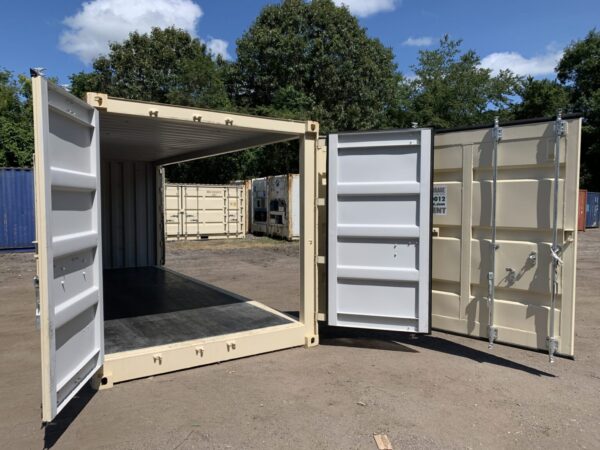 20′ x 8′ x 8.5′ Tall– New **OPEN SIDE**Shipping/Storage Container-STANDARD HEIGHT– Wind and Watertight – BEIGE - Image 3