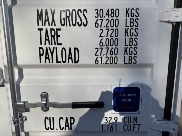 10′ x 8′ x 8.5′ Tall– New Shipping **Standard Height** Storage Container – Wind and Watertight – WHITE - Image 7