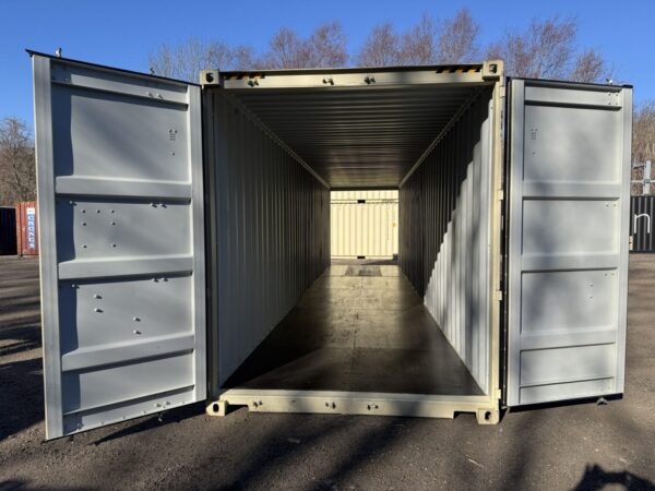 40′ x 8′ x 9.5′ Tall –New *High Cube**DOUBLE DOOR**Shipping/Storage Container – Wind and Watertight-BEIGE